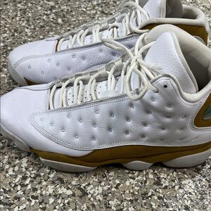 Nike White and Gold Athletic Shoes